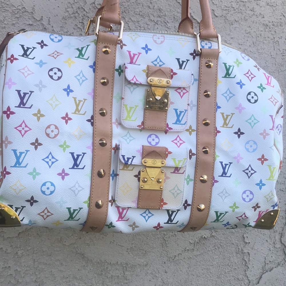 ๐ ULTRA RARE ๐ MULTICOLOR KEEPALL 45 CELEBRITY COLLECTION MURAKAMI - Picture 6 of 15